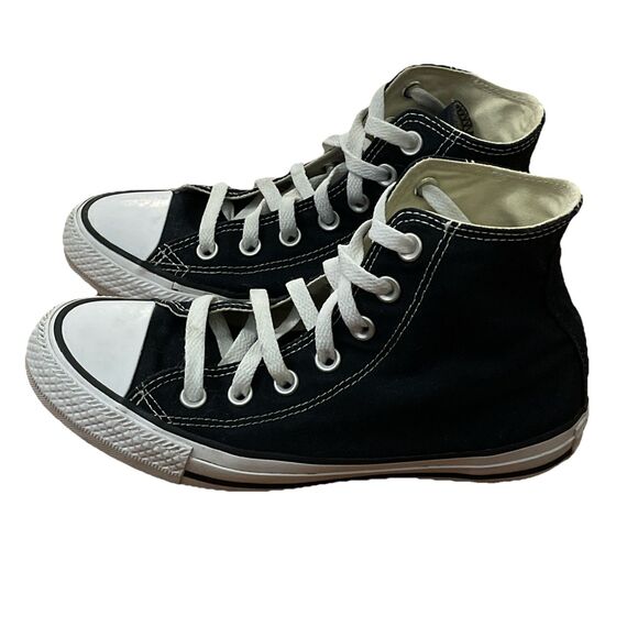 sold Converse Black Canvas High Top Sneaker Shoes Womens Size 6.5 W9160 - Picture 2 of 12